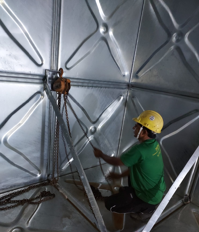 Water tank replacement works